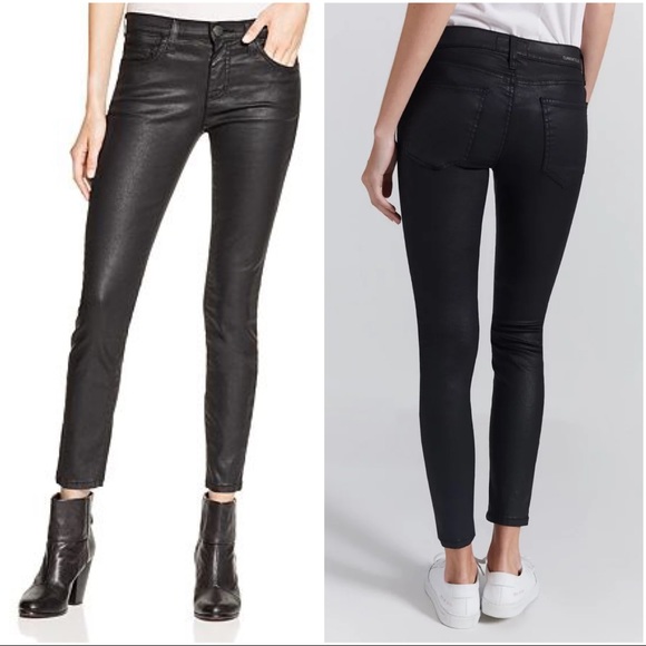 Current/Elliott Denim - CURRENT/ELLIOTT:Stiletto Skinny Black Coated Sz:31